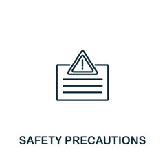 Safety Precautions icon from work safety collection. Simple line element Safety Precautions symbol for templates, web design and infographics