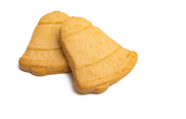 christmas butter cookies isolated