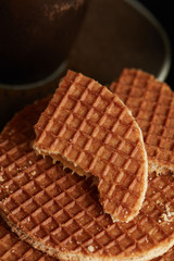 Waffle / dark food photography