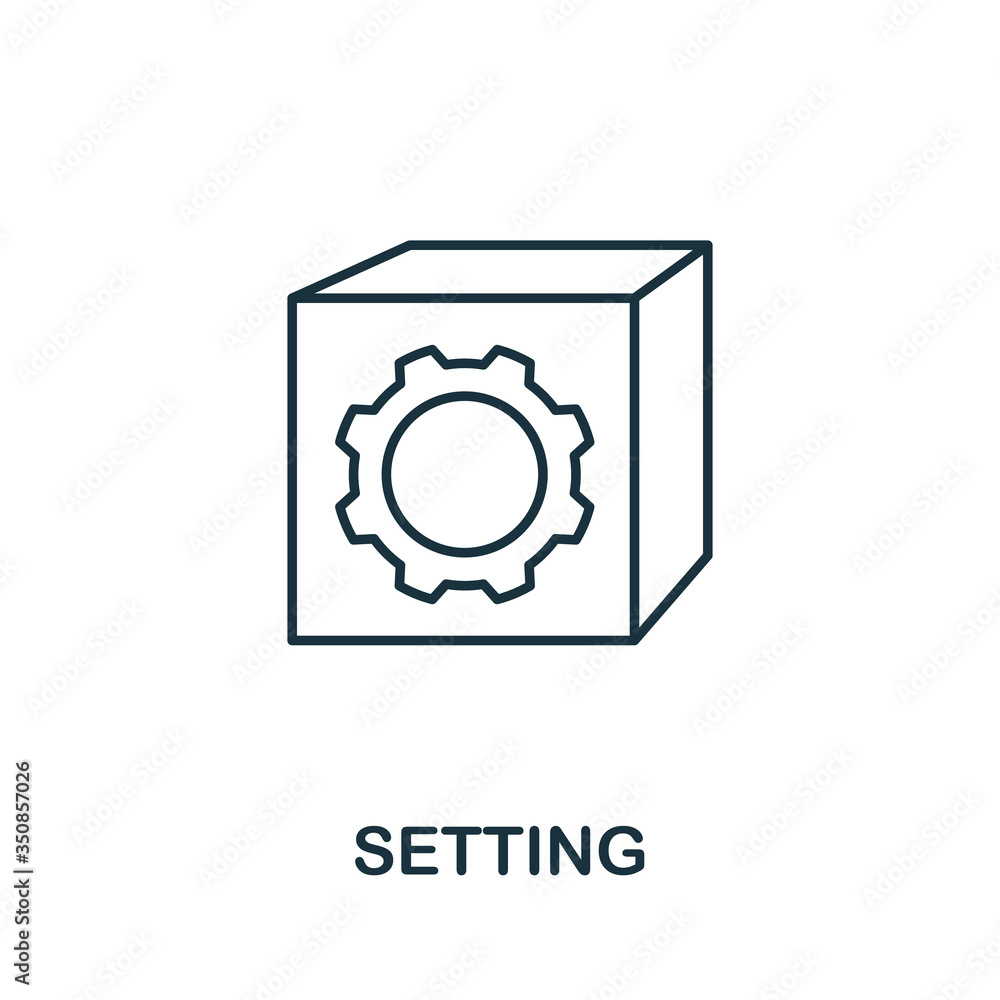 Aufkleber setting icon from 3d printing collection. simple line setting icon for templates, web design and inf