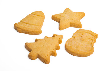 christmas butter cookies isolated