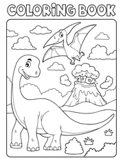 Keuken foto achterwand Voor kinderen Kleurboek dinosaurus onderwerp afbeelding 8