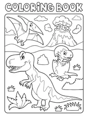Photo sur Plexiglas Pour enfants Livre de coloriage dinosaure image sujet 9