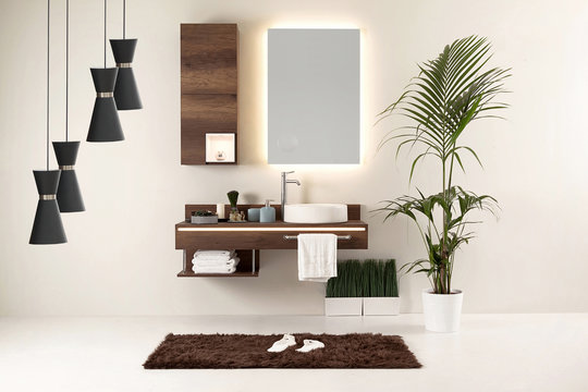 modern wood design bath and interior design. for home, hotel office