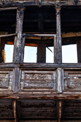 Abstract Ancient Building Houses Windows