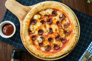 Homemade Pepperoni Pizza Ready to Eat