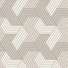 Vector seamless pattern. Seamless pattern with symmetric geometric lines. Repeating geometric tiles.
