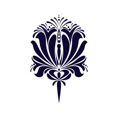 Stylized flower. Plain vector illustration in flat style. Logo or ornament design element.