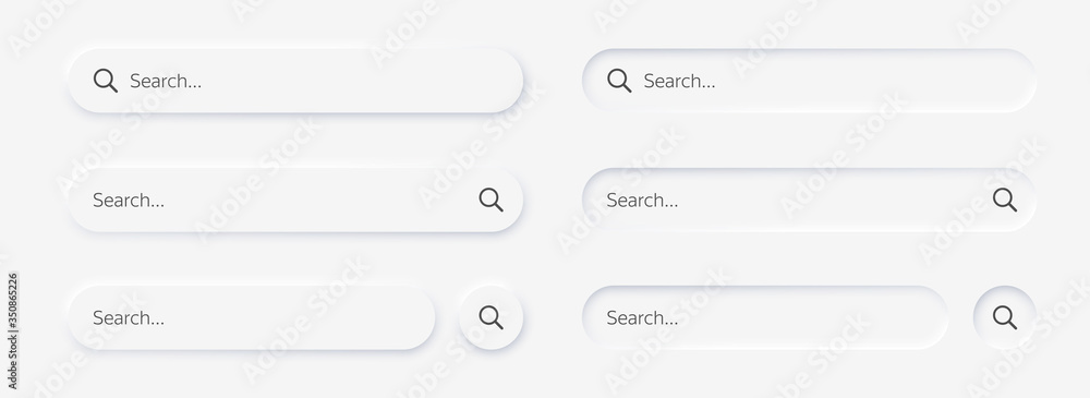 Fototapete search bar. vector set searched navigator, web elements for browsers, sites, mobile application and 