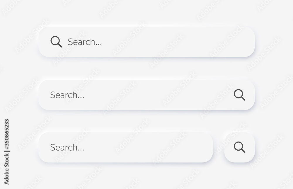 Poster search bar. vector set searched navigator, web elements for browsers, sites, mobile application and 