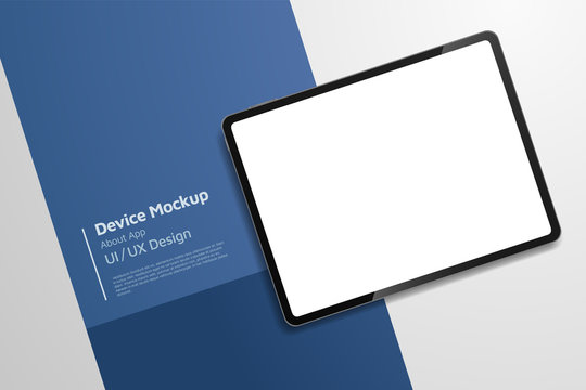 Tablet isometric perspective view. Template for infographics or presentation UI design interface. vector illustration