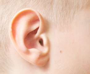 Close-up photo of human ear. Macro photography