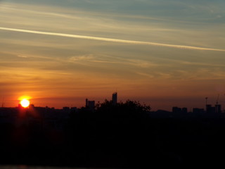 Fototapeta na wymiar London City Rooftop Sunrise