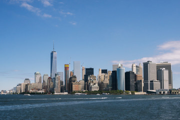 Fototapeta na wymiar Skyline of New York city Manhattan over Hudson river.