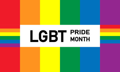 Fototapeta premium LGBT Pride Month in June. Lesbian Gay Bisexual Transgender. Pride Celebrating LGBT culture symbol. LGBT flag design.Poster, card, banner and background. Rainbow love concept. 