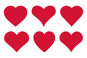 Heart icon collection, love symbols. Vector illustration