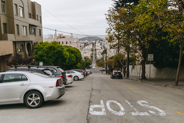 Cars on the street of San Francisco.