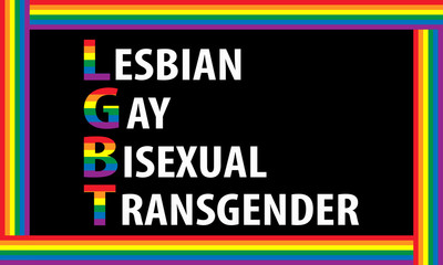 Pride Celebrating LGBT culture symbol. LGBT flag colours typography design.LGBT Pride Month in June. Lesbian Gay Bisexual Transgender. Poster, card, banner and background. ilustration