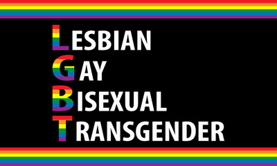 Pride Celebrating LGBT culture symbol. LGBT flag colours typography design.LGBT Pride Month in June. Lesbian Gay Bisexual Transgender. Poster, card, banner and background. ilustration