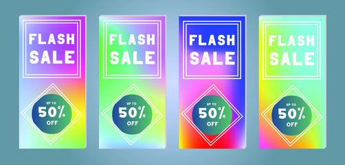 Collection of modern sale banner template. Vector illustration. Promotion flyer for social media