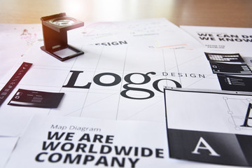 Corporate identity. Creative concept for website and mobile banner, internet marketing, social...