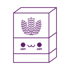 Kawaii flour box cartoon line style icon vector design