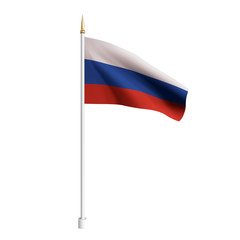 Fototapeta na wymiar Vector realistic Russia Flag. 3D waving flag textile. Template for products, banners, leaflets, certificates and postcards. illustration
