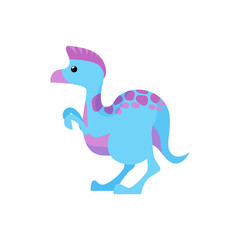 Blue and pink dinosaur illustration. Creature, colored, animal. Nature concept. illustration can be used for topics like history, school, kid books