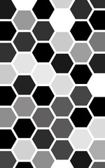 White honeycomb with a gradient color. Isometric geometry. 3D illustration