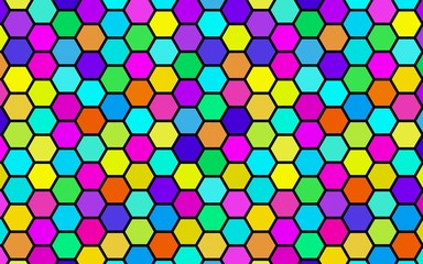 Honeycomb many color, multicolored. Isometric geometry. 3D illustration