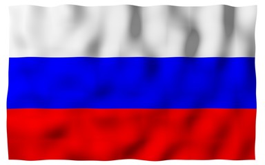 Fototapeta premium Waving flag of the Russian Federation. The National. State symbol of the Russia. 3D illustration