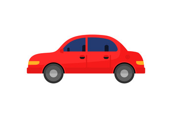 Fototapeta na wymiar Red sedan car illustration. Auto, lifestyle, travel. Transport concept. illustration can be used for topics like road, travelling, city