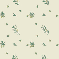 seamless pattern with olive branches