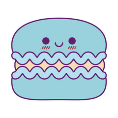 Kawaii cookie cartoon line and fill style icon vector design