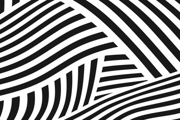 Abstract black and white stripe line pattern mesh design artwork background. illustration vector eps10