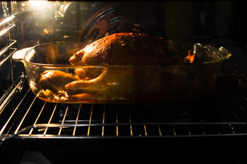 whole chicken carcass roasted in the oven
