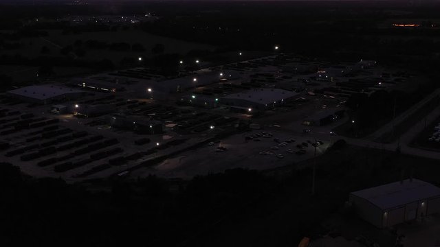 Industrial area after dark, Bryan, Texas, USA