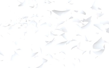 Flying sheets of paper isolated on white background. Abstract money is flying in the air. 3D illustration