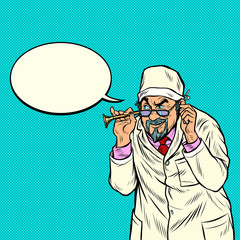 Old doctor with retro stethoscope