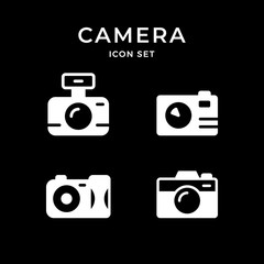 Set icons of camera and photography concept