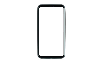 Black smartphone with blank screen isolated on white background. Mockup to showcasing mobile web-site design or screenshots your applications - vector Path