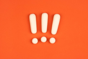 Three exclamation marks on red background. Important information concept, warning. Keep attention...