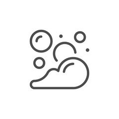Bubbles and foam line outline icon