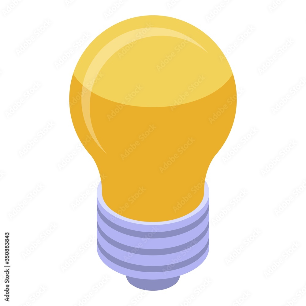 Aufkleber light bulb icon. isometric of light bulb vector icon for web design isolated on white background