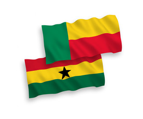Flags of Ghana and Benin on a white background
