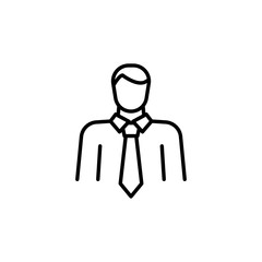 Person line icon. Business man and manager, male, avatar symbol. logo. Outline design editable stroke. For yuor design. Stock - Vector illustration.