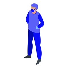 Equipped ecologist icon. Isometric of equipped ecologist vector icon for web design isolated on white background