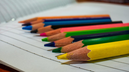 Obraz premium colored pencils on a white background