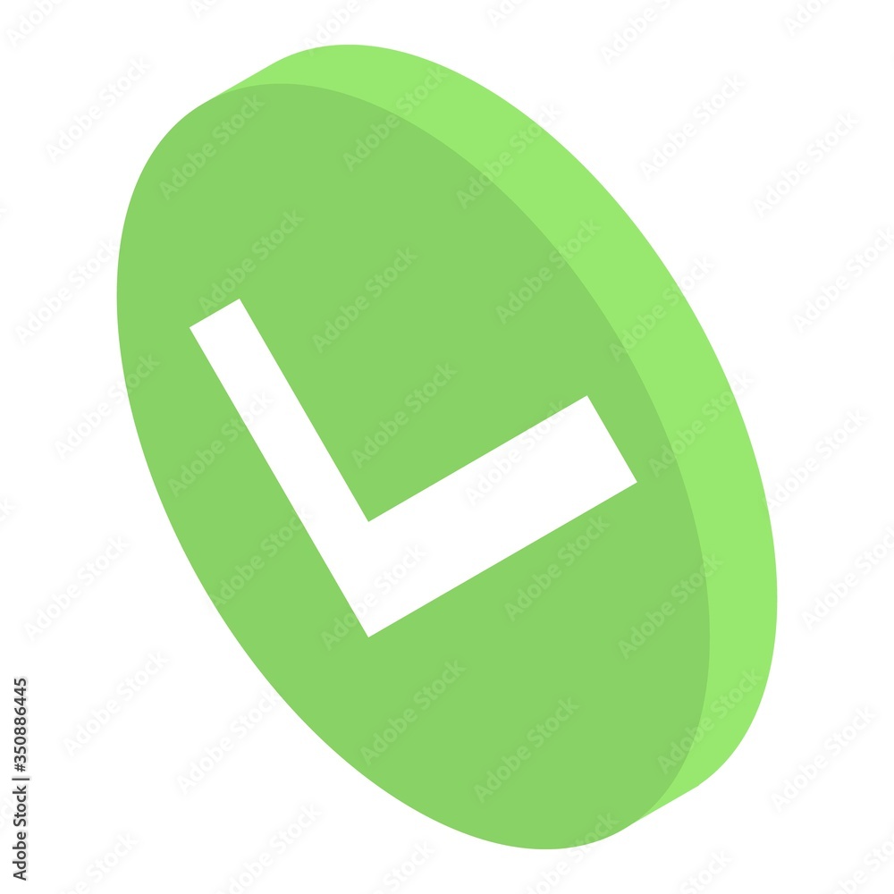 Poster done sign icon. isometric of done sign vector icon for web design isolated on white background
