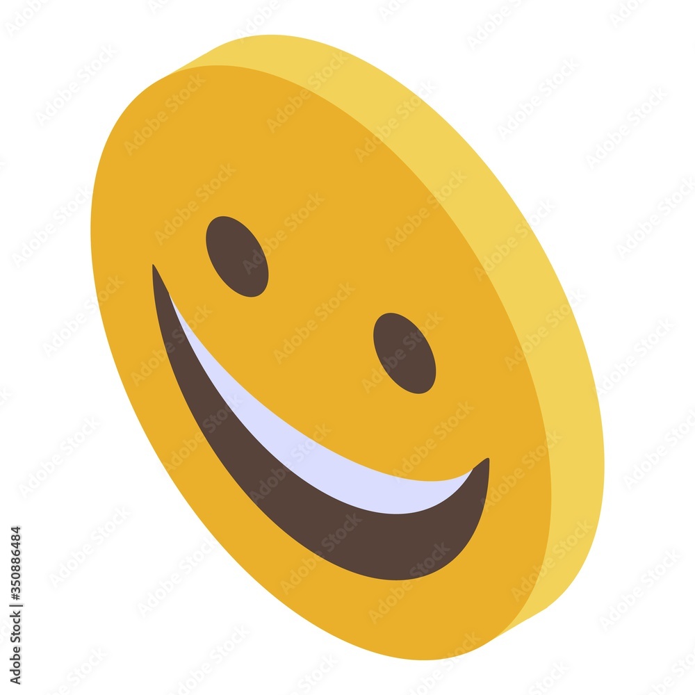 Poster smile face icon. isometric of smile face sign vector icon for web design isolated on white backgroun